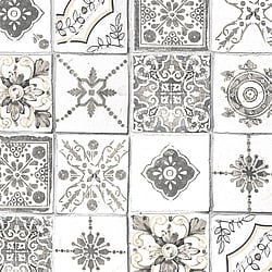Galerie Wallcoverings Product Code CK36620 - Kitchen Style 3 Wallpaper Collection - White Black Cream Colours - Retro Tiles Design