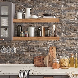 Galerie Wallcoverings Product Code CK36623 - Kitchen Style 3 Wallpaper Collection - Grey Brown Colours - Slate Bricks Design