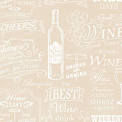 Galerie Wallcoverings Product Code CK36632 - Kitchen Style 3 Wallpaper Collection - Cream White Colours - Wine with Friends Design