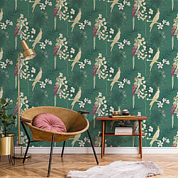 Galerie Wallcoverings Product Code CM27004 - Botanica Wallpaper Collection - Green Colours - Tropical Parrot Design