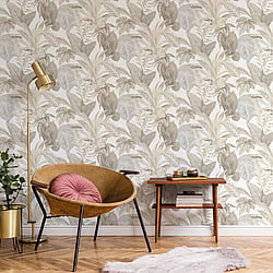 Galerie Wallcoverings Product Code CM27014 - Botanica Wallpaper Collection - Cream Grey Colours - Bali Foliage Design