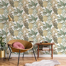 Galerie Wallcoverings Product Code CM27015 - Botanica Wallpaper Collection - Green Colours - Bali Foliage Design