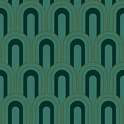 Galerie Wallcoverings Product Code CM27033 - Botanica Wallpaper Collection - Green Colours - Retro Arch Design