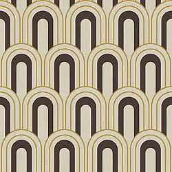 Galerie Wallcoverings Product Code CM27034 - Botanica Wallpaper Collection - Yellow Black Colours - Retro Arch Design