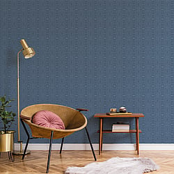 Galerie Wallcoverings Product Code CM27062 - Botanica Wallpaper Collection - Blue Colours - Ikat Design