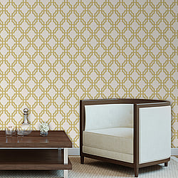 Galerie Wallcoverings Product Code DA23263 - Luxe Wallpaper Collection - Yellow Colours - Luxe Trellis Design