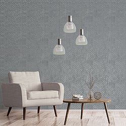 Galerie Wallcoverings Product Code DWP0246-02 - Emporium Wallpaper Collection - Grey Silver Colours - Aged Quatrefoil Design