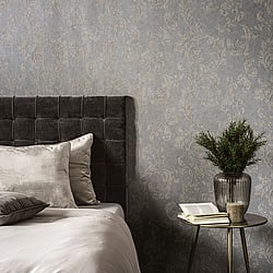 Galerie Wallcoverings Product Code DWP0250-02 - Emporium Wallpaper Collection - Grey Colours - Acanthus trail Design