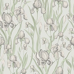 Galerie Wallcoverings Product Code EL21022 - Elisir Wallpaper Collection - Green Purple Colours - Iris Whisper Design