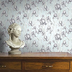 Galerie Wallcoverings Product Code EL21023 - Elisir Wallpaper Collection - Blue Lilac White Colours - Iris Whisper Design