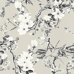 Galerie Wallcoverings Product Code ES31102 - Escape Wallpaper Collection - White, Beige, Grey, Black Colours - Apple Blossom Tree Design