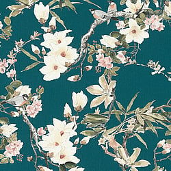 Galerie Wallcoverings Product Code ES31103 - Escape Wallpaper Collection - Cream, Beige, Green, Pink, Brown, Black, Grey, Teal Colours - Apple Blossom Tree Design