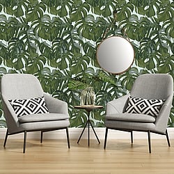 Galerie Wallcoverings Product Code ES31146 - Escape Wallpaper Collection - Beige, Grey, Green Colours - Leaf Trail Design