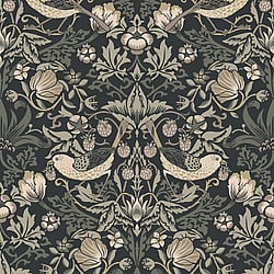 Galerie Wallcoverings Product Code ET11200 - Arts And Crafts Wallpaper Collection - Black Cream Taupe Colours - Fragaria Garden Design