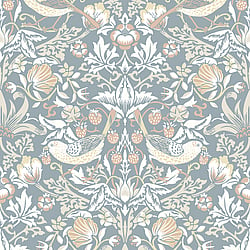 Galerie Wallcoverings Product Code ET11222 - Arts And Crafts Wallpaper Collection - Blue White Blush Colours - Fragaria Garden Design