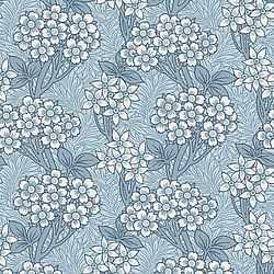 Galerie Wallcoverings Product Code ET12022 - Arts And Crafts Wallpaper Collection - Skye Blue White Colours - Floral Vine Design