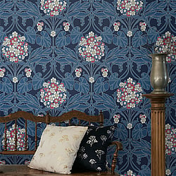 Galerie Wallcoverings Product Code ET12112 - Arts And Crafts Wallpaper Collection - Blue White Beige Pink Colours - Floral Hydrangea Design