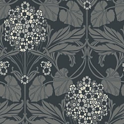 Galerie Wallcoverings Product Code ET12120 - Arts And Crafts Wallpaper Collection - Black Grey White Colours - Floral Hydrangea Design