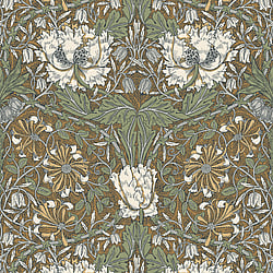 Galerie Wallcoverings Product Code ET12606 - Arts And Crafts Wallpaper Collection - Orange Green Cream Colours - Ogee Flora Design