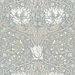 Galerie Wallcoverings Product Code ET12607 - Arts And Crafts Wallpaper Collection - Cream Taupe Light Green Colours - Ogee Flora Design