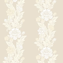Galerie Wallcoverings Product Code ET12705 - Arts And Crafts Wallpaper Collection - White Beige Colours - Blooming Stripe Design