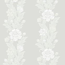 Galerie Wallcoverings Product Code ET12708 - Arts And Crafts Wallpaper Collection - White Beige Colours - Blooming Stripe Design