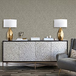 Galerie Wallcoverings Product Code F-VL6004 - Lustre Wallpaper Collection - Bronze Brown Colours - Geo Arch Design