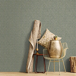 Galerie Wallcoverings Product Code F-VL6005 - Lustre Wallpaper Collection - Green Colours - Geo Arch Design