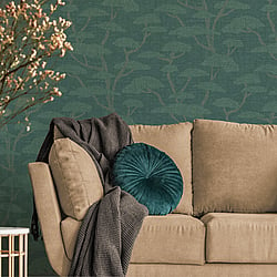 Galerie Wallcoverings Product Code FS72000 - Fusion Wallpaper Collection - Green Colours - Chinoiserie Tree Motif Design