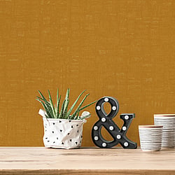 Galerie Wallcoverings Product Code FS72005 - Fusion Wallpaper Collection - Yellow Colours - Linen Effect Textured Design