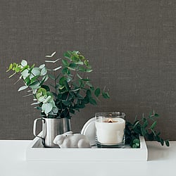 Galerie Wallcoverings Product Code FS72006 - Fusion Wallpaper Collection - Charcoal Colours - Linen Effect Textured Design