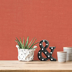 Galerie Wallcoverings Product Code FS72009 - Fusion Wallpaper Collection - Orange Colours - Linen Effect Textured Design