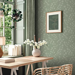Galerie Wallcoverings Product Code FS72012 - Fusion Wallpaper Collection - Green Colours - Floral Trail Motif Design