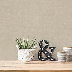 Galerie Wallcoverings Product Code FS72019 - Fusion Wallpaper Collection - Dark Beige Colours - Linen Effect Textured Design