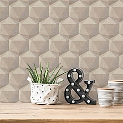 Galerie Wallcoverings Product Code FS72022 - Fusion Wallpaper Collection - Beige Cream Grey Colours - Geometric Motif Design