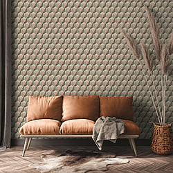 Galerie Wallcoverings Product Code FS72028 - Fusion Wallpaper Collection - Beige Cream Grey Colours - Geometric Motif Design