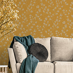 Galerie Wallcoverings Product Code FS72032 - Fusion Wallpaper Collection - Yellow Colours - Floral Trail Motif Design