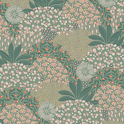 Galerie Wallcoverings Product Code FS72034 - Fusion Wallpaper Collection - Green Pink Colours - Forest Bloom Motif Design