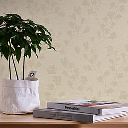 Galerie Wallcoverings Product Code FS72035 - Fusion Wallpaper Collection - Taupe Beige Colours - Floral Trail Motif Design