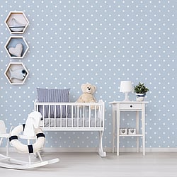 Galerie Wallcoverings Product Code G23100 - Deauville Wallpaper Collection - Sky Blue White Colours - Deauville Star Design