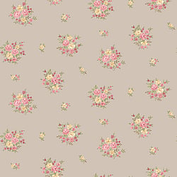 Galerie Wallcoverings Product Code G23230 - Country Cottage Wallpaper Collection - Red Yellow Mocha Colours - Floral Bunch Design