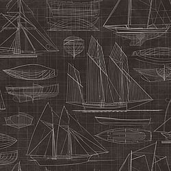 Galerie Wallcoverings Product Code G23323 - Deauville 2 Wallpaper Collection - Black White Colours - Nautical Blueprint Design