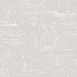 Galerie Wallcoverings Product Code G23324 - Deauville 2 Wallpaper Collection - Grey Beige White Colours - Nautical Blueprint Design