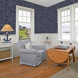 Galerie Wallcoverings Product Code G23326 - Deauville 2 Wallpaper Collection - Navy Blue White Colours - Nautical Blueprint Design