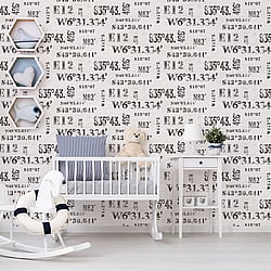 Galerie Wallcoverings Product Code G23329 - Deauville 2 Wallpaper Collection - Black White Grey Colours - Naval Print Design