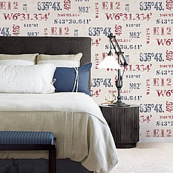 Galerie Wallcoverings Product Code G23330 - Deauville 2 Wallpaper Collection - Navy Blue Red White Colours - Naval Print Design