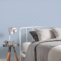 Galerie Wallcoverings Product Code G23348 - Deauville 2 Wallpaper Collection - Sky Blue White Colours - Nautical Rope Design