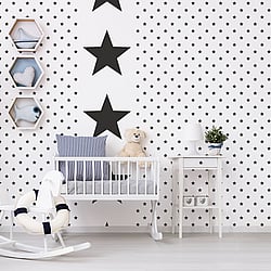 Galerie Wallcoverings Product Code G23352 - Deauville 2 Wallpaper Collection - Black White Colours - Deauville Star Design