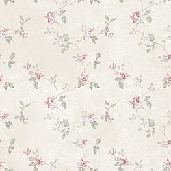 Galerie Wallcoverings Product Code G34160 - Country Cottage Wallpaper Collection - Purple Green Cream Colours - Vintage Trail Design