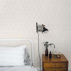 Galerie Wallcoverings Product Code G45053 - Vintage Rose Wallpaper Collection - Cream White Colours - Laurel Trellis Design